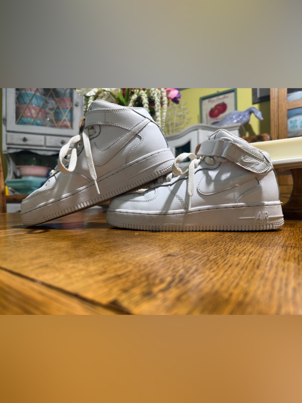 Kids High-Top Sneakers AF1 triple white mid gs 5.5y Air Force